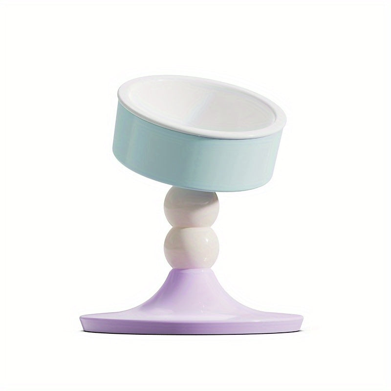 Height-adjustable ceramic cat bowl