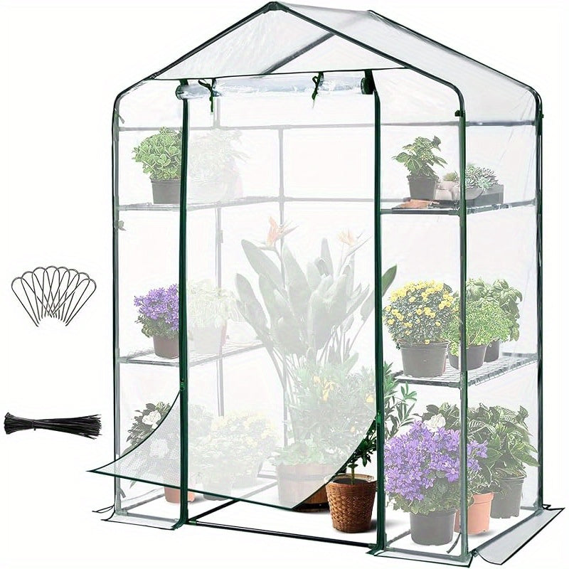 Quictent 142.24cm x 142.24cm x 195.58cm Heavy-Duty PVC Walk-In Greenhouse