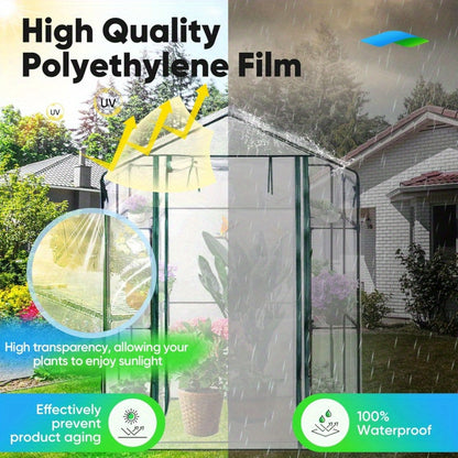 Quictent 142.24cm x 142.24cm x 195.58cm Heavy-Duty PVC Walk-In Greenhouse