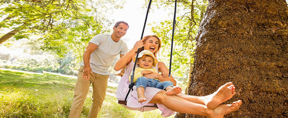 Outdoor wooden swing
