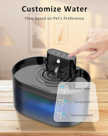 Wireless Cat Fountain:Pet Fountain Water Dispenser Battery Operated