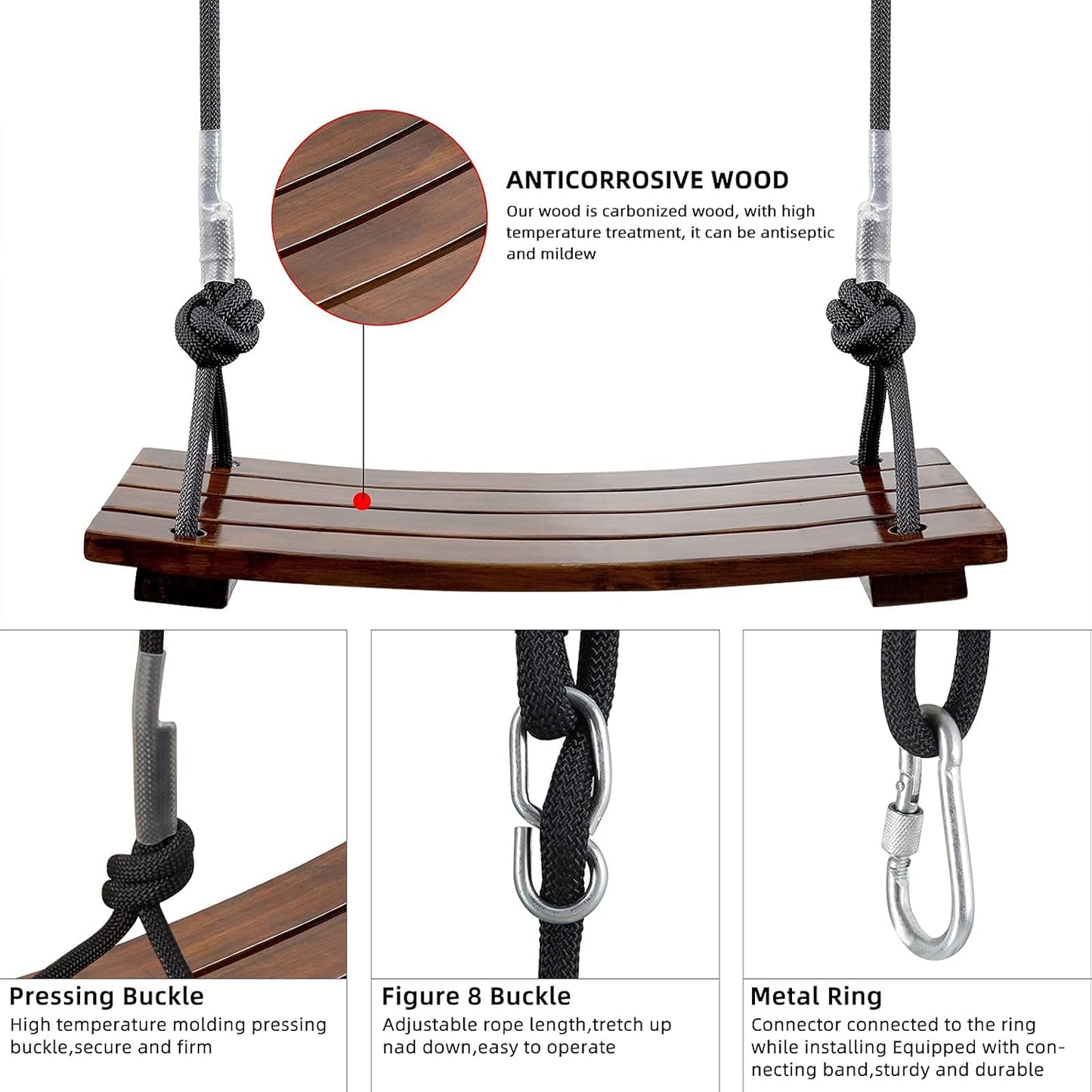 Outdoor wooden swing