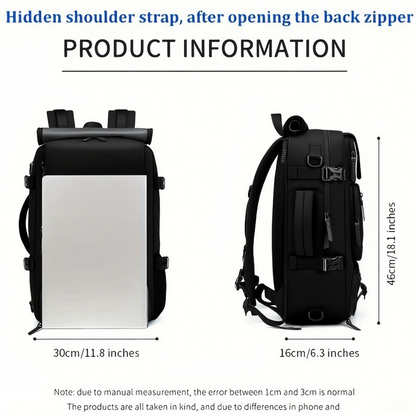 The computer backpack with a shoe compartment