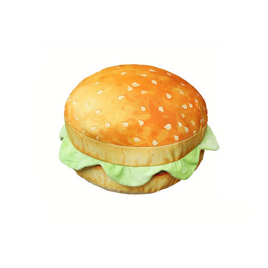 Cheeseburger shaped plush cushion