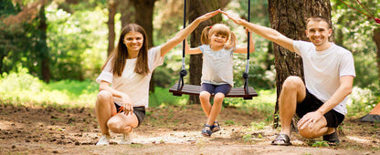Outdoor wooden swing