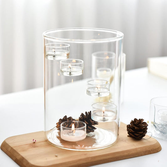 Glass Hurricane Candle Holder for Tea Light