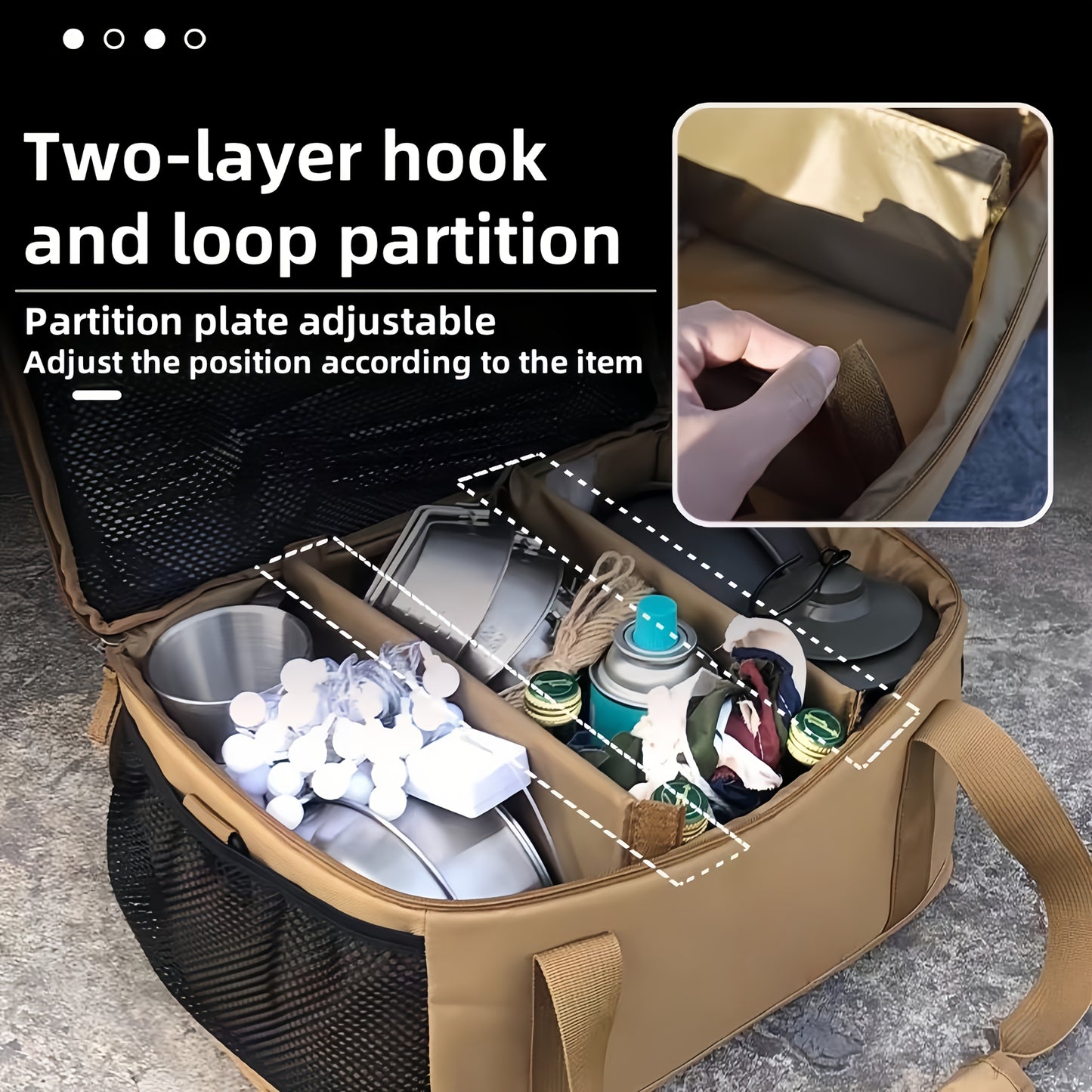 Outdoor camping cookware storage bag