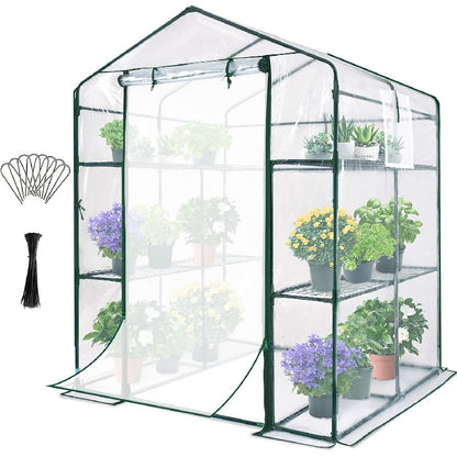 Quictent 142.24cm x 142.24cm x 195.58cm Heavy-Duty PVC Walk-In Greenhouse