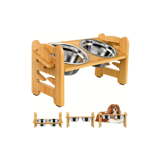 Adjustable Tilted Raised Cat and Dog Bowl Holder