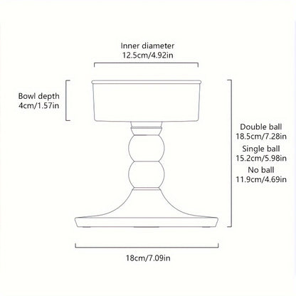 Height-adjustable ceramic cat bowl