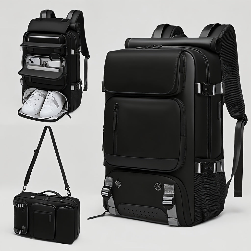 The computer backpack with a shoe compartment