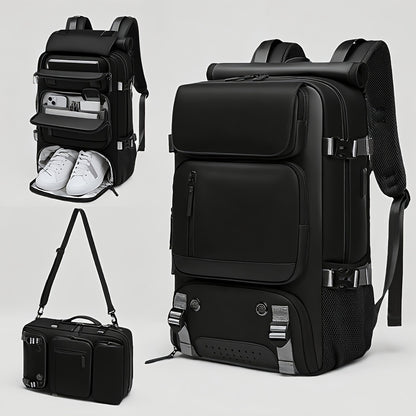 The computer backpack with a shoe compartment
