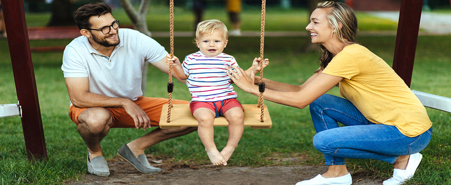 Outdoor wooden swing