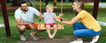 Outdoor wooden swing